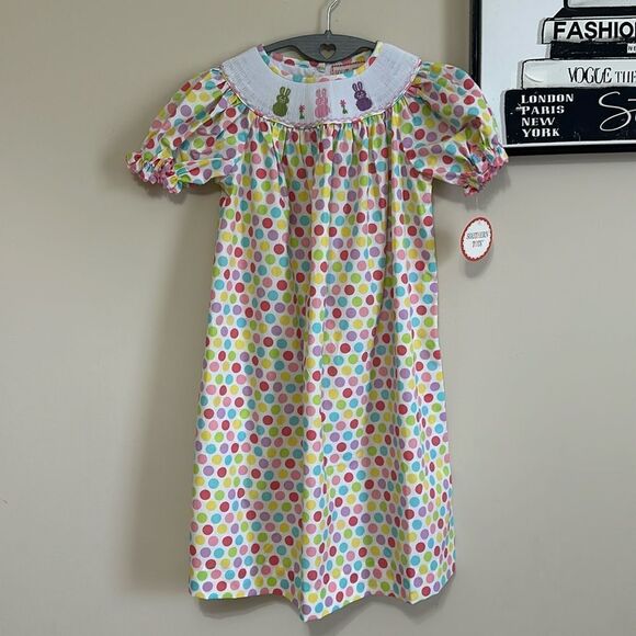 NWT Southern Tots Smocked Easter Spring Peeps Bunny Dress size 6 - Picture 1 of 5